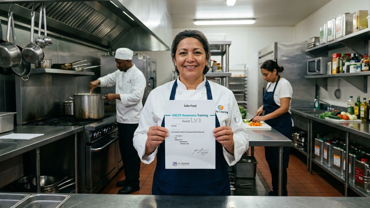 Food hygiene certificate in hand