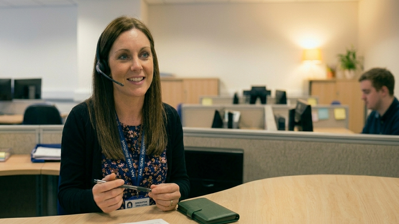 account manager helping a customer on a call